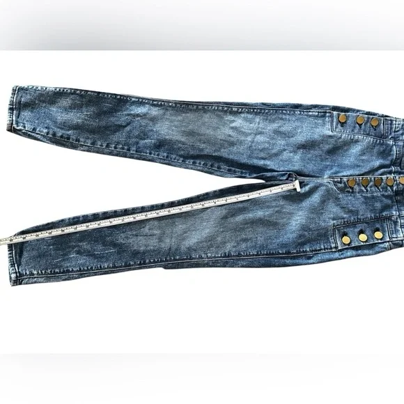 J Brand High-Waisted Sailor Button Jeans, Size [24], Blue Wash, Natasha - Picture 10 of 13